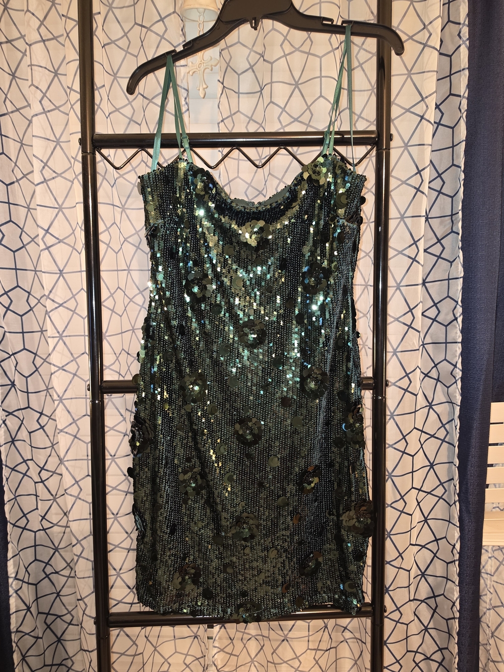 Emerald Green Sequin Slip Dress